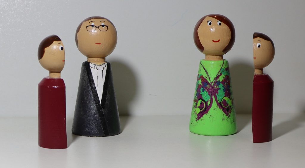 Zwischen Eltern gespaltenes Scheidungskind.